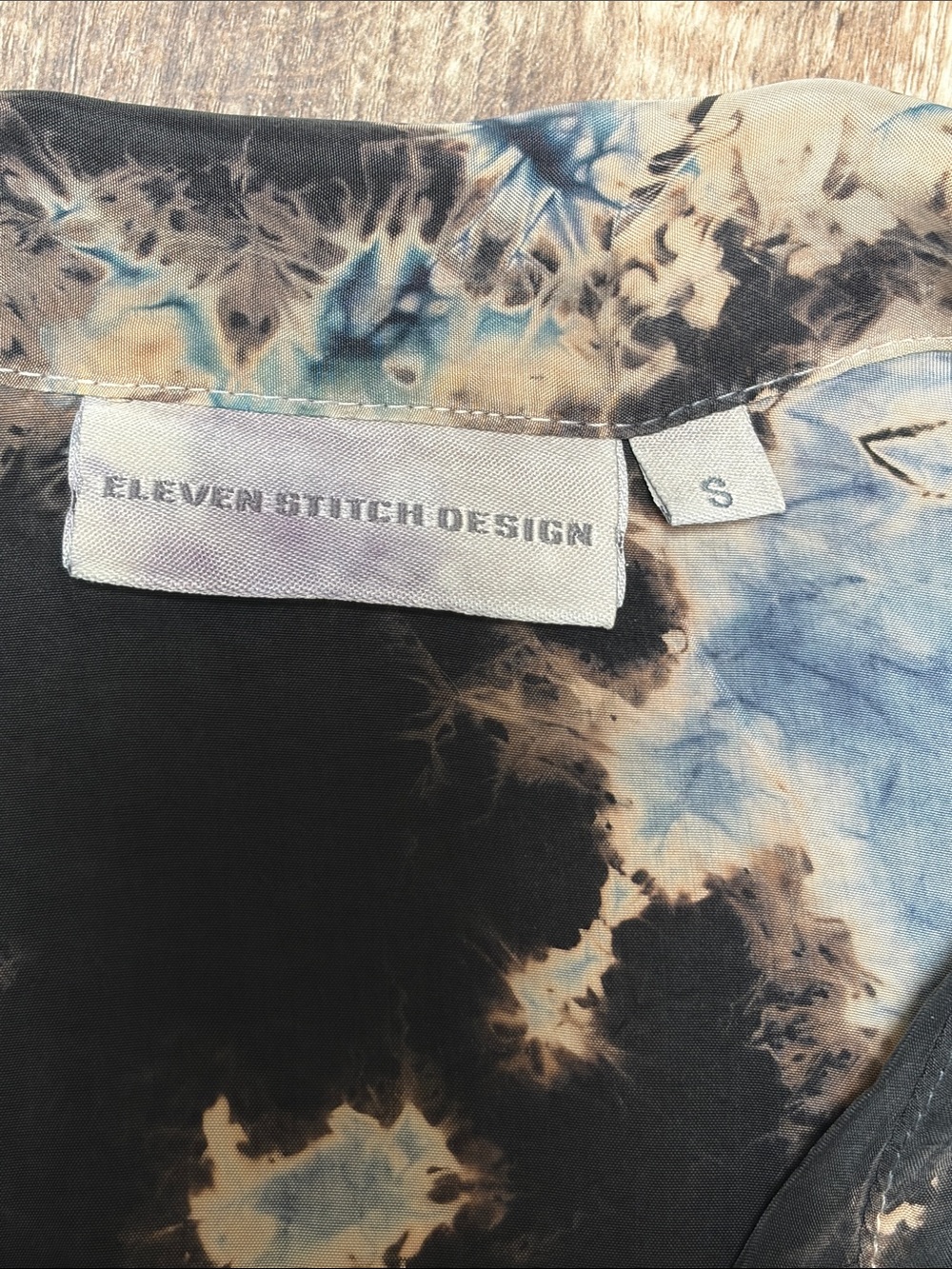 Eleven Stitch Design Oversize Lightweight Storm Tie Dye Shirt Jacket, Size Small - Picture 10 of 12